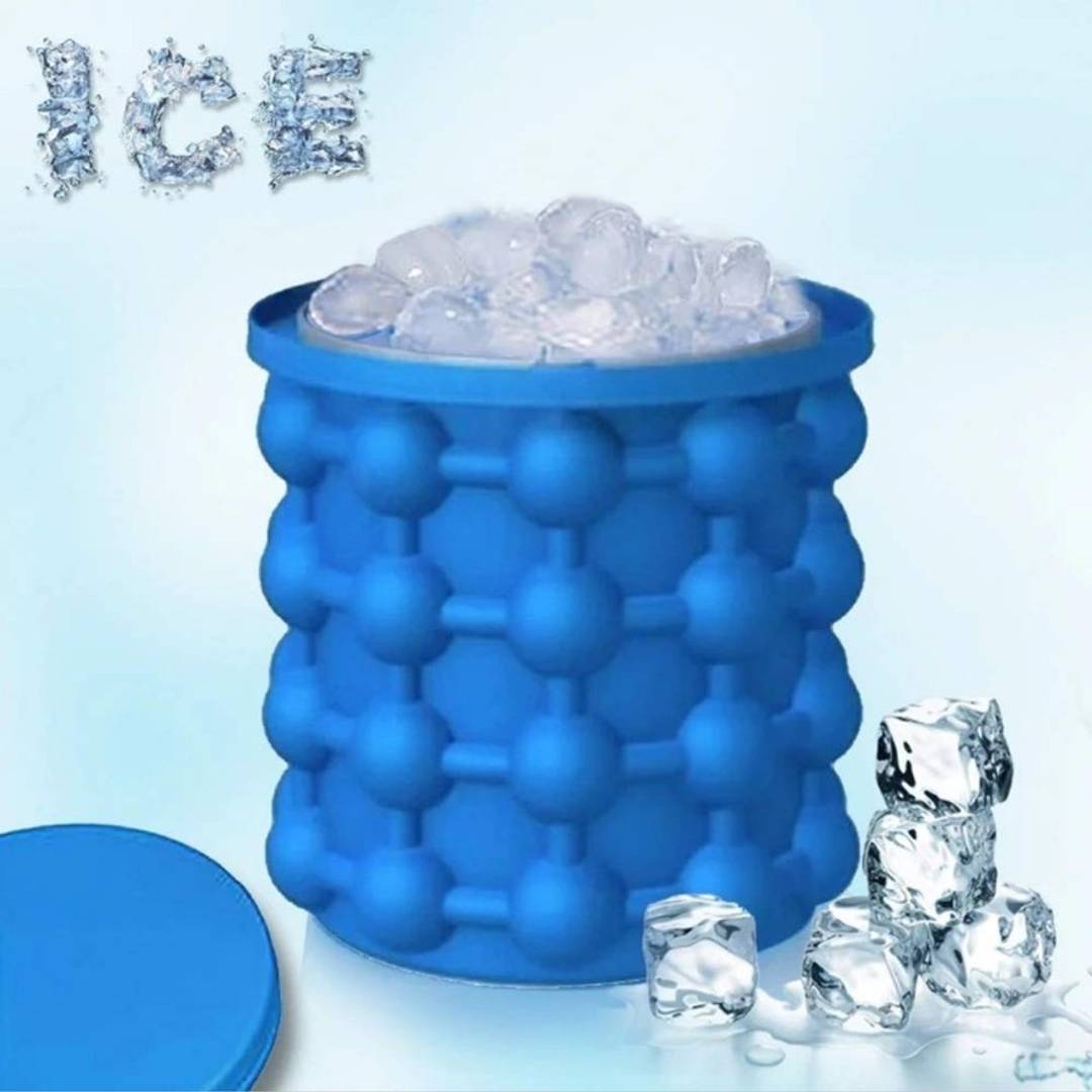 Ice Cube Maker Genie Space Saving Kitchen Ice Bucket Summer Beach Magic ice Box (Multicolor)