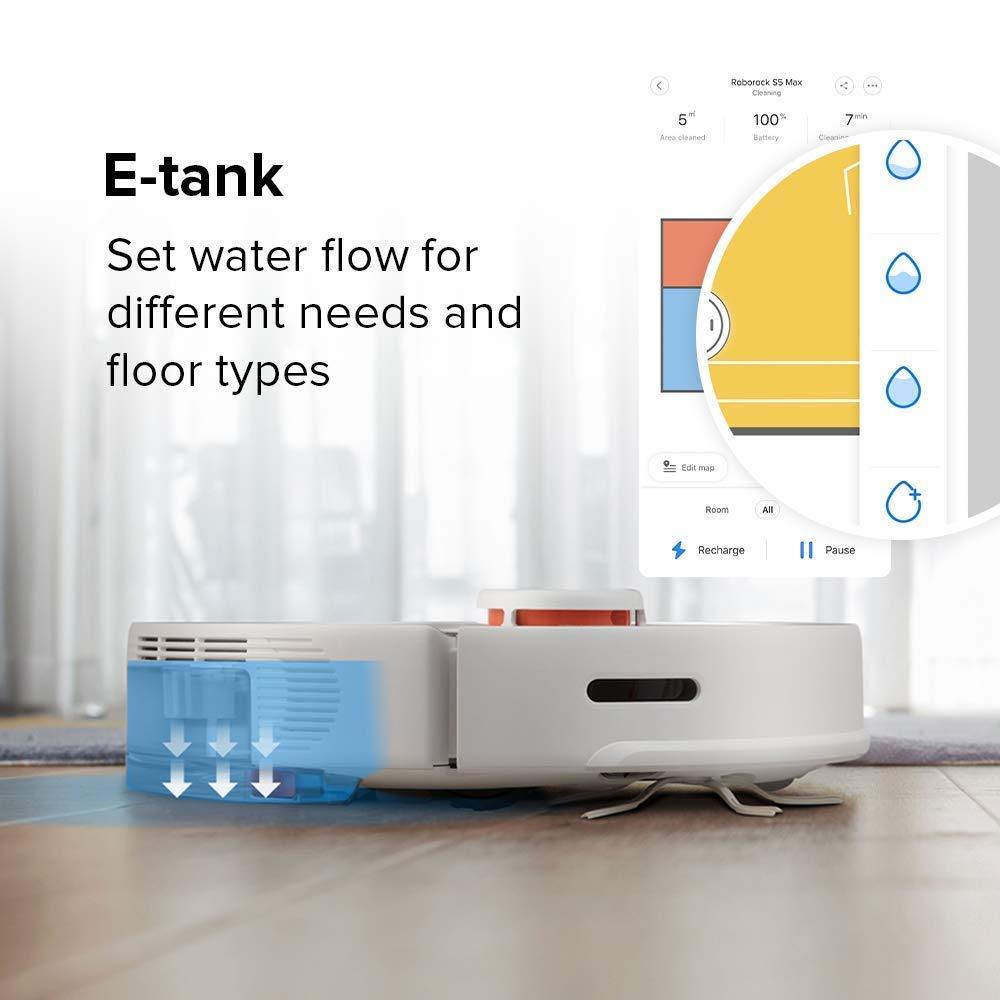 Robot Vacuum Cleaner and Mop with E-Tank | Smart Dry Robotic Vacuum Cleaning Sweeper for Hard Floor & Thin Carpet, Remote Operation, High Suction and smart Moping askddeal.com